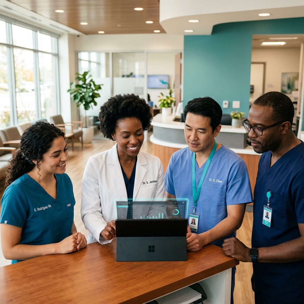 Healthcare professionals using CAPKIZ in a clinic