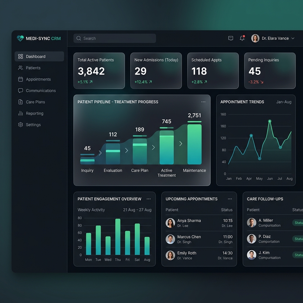 CAPKIZ Healthcare CRM Dashboard Mockup